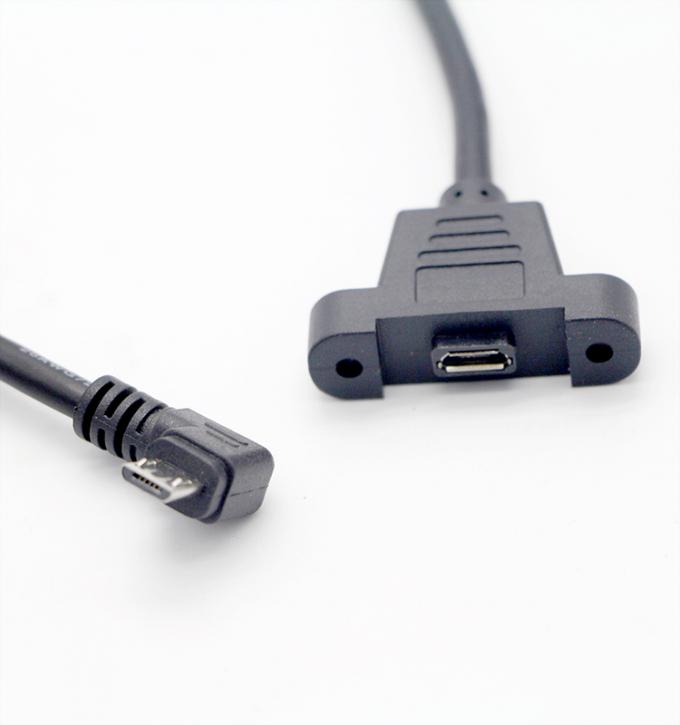 CUSTOM 0.3M 1M 90 Degree Up Down Left Right Angle Screw Micro Panel Mount USB Extension Cable 4