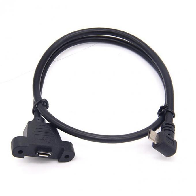 CUSTOM 0.3M 1M 90 Degree Up Down Left Right Angle Screw Micro Panel Mount USB Extension Cable 6