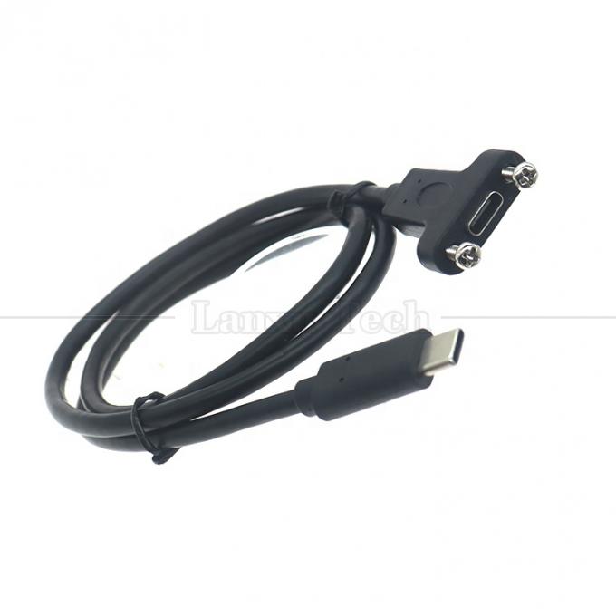Customization USB3.1 Gen2 Screw Locking Stud USB Type C 3.1 Panel Mount Extension Cable 5