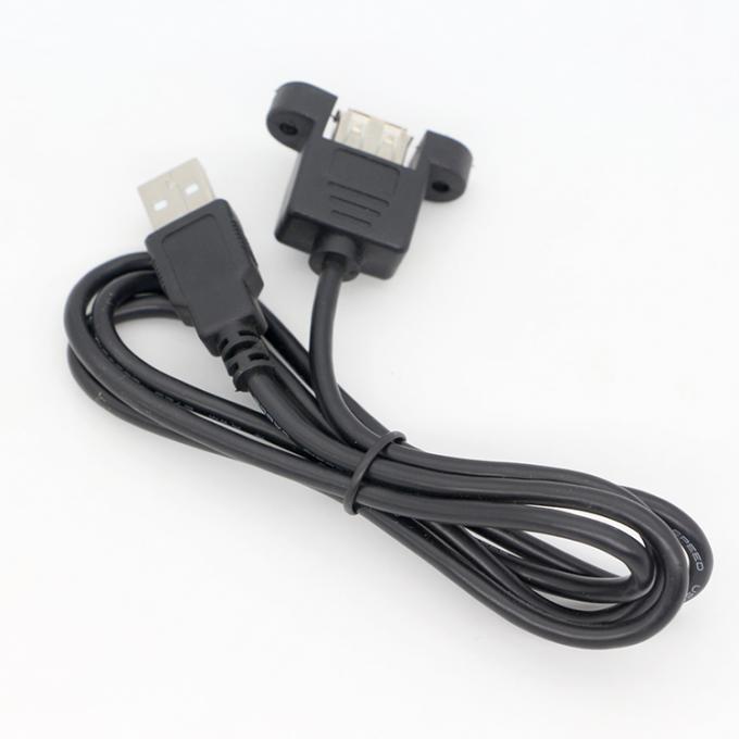 1ft 3ft 10ft Screw Locking Stud Male to Female Panel Mount USB 2.0 Type A Extension Cable 4