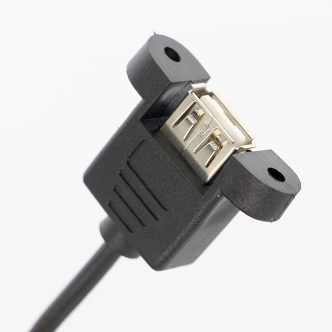 1ft 3ft 10ft Screw Locking Stud Male to Female Panel Mount USB 2.0 Type A Extension Cable 3