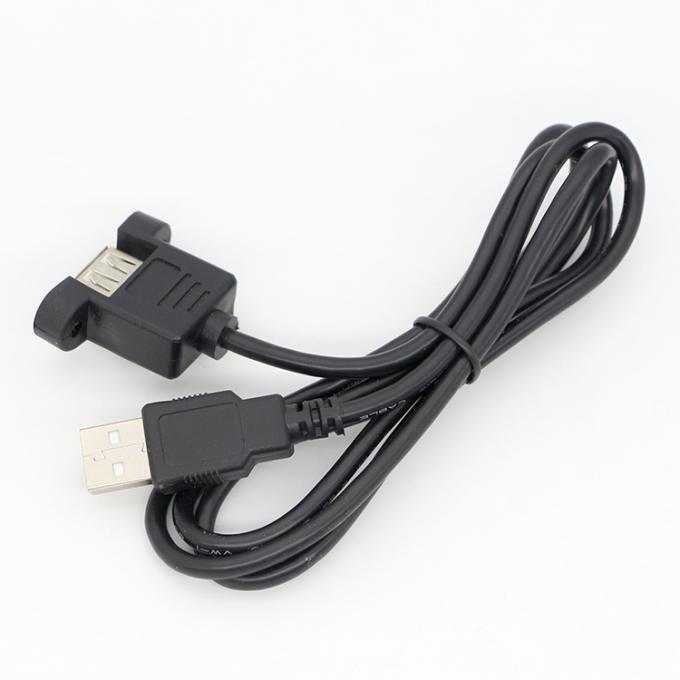 1ft 3ft 10ft Screw Locking Stud Male to Female Panel Mount USB 2.0 Type A Extension Cable 5