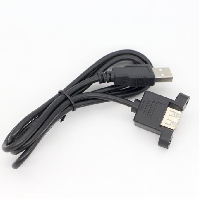 1ft 3ft 10ft Screw Locking Stud Male to Female Panel Mount USB 2.0 Type A Extension Cable 6
