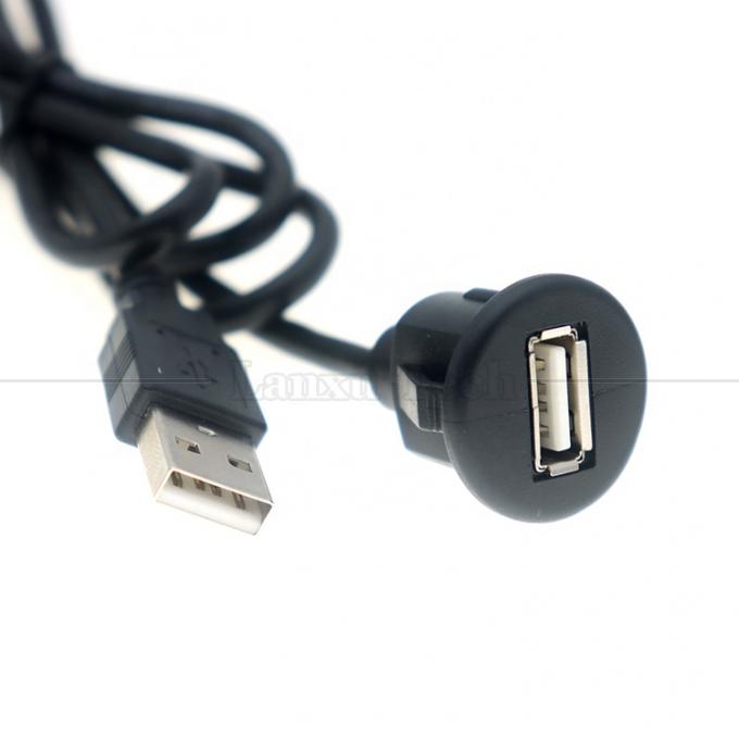 Car Audio Stereo Dashboard Male to Female Flush Panel Mount USB 2.0 Type A Extension Cable 4