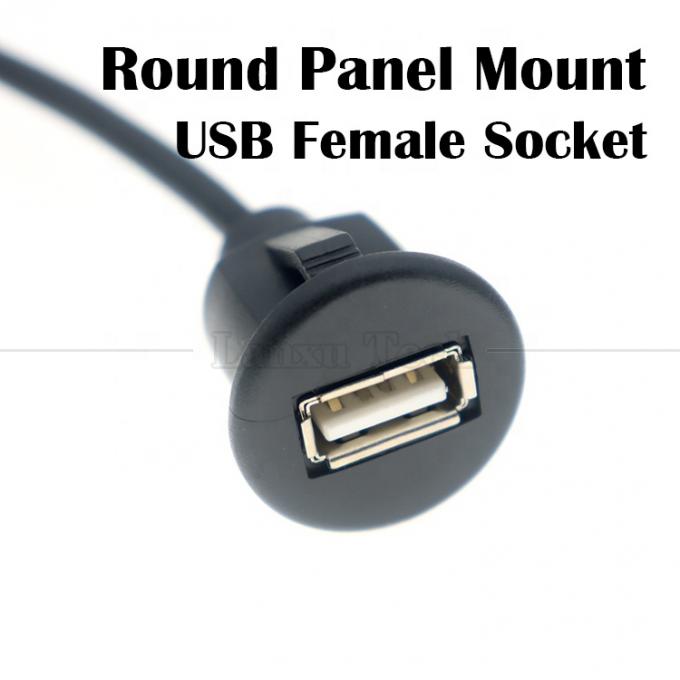 Car Audio Stereo Dashboard Male to Female Flush Panel Mount USB 2.0 Type A Extension Cable 5