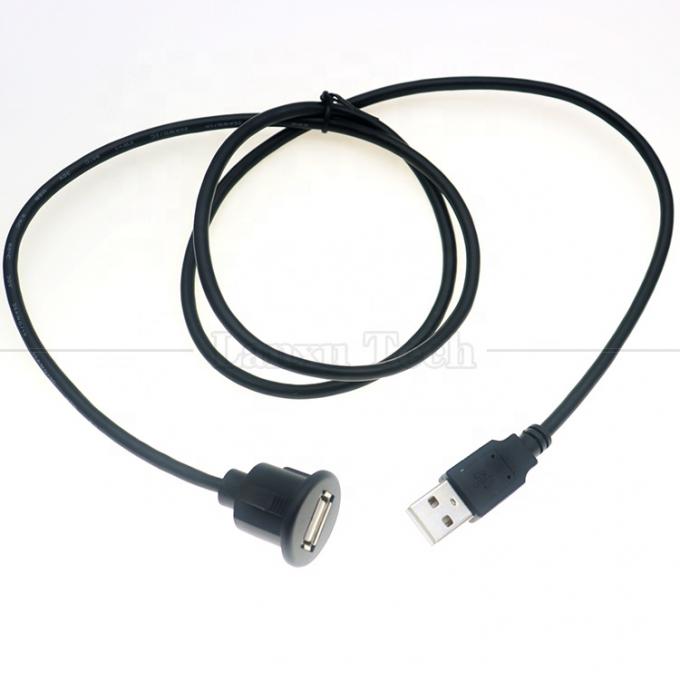 Car Audio Stereo Dashboard Male to Female Flush Panel Mount USB 2.0 Type A Extension Cable 7