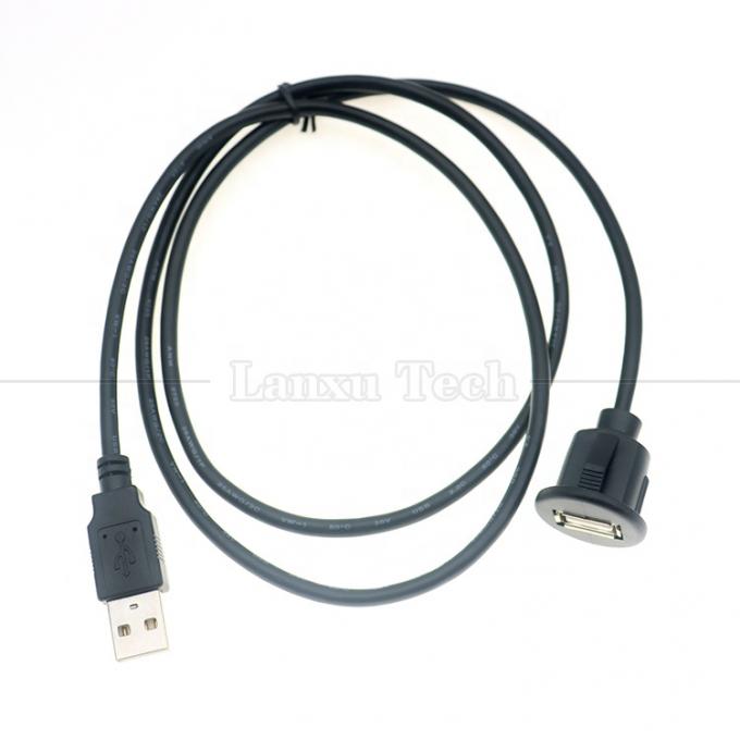 Car Audio Stereo Dashboard Male to Female Flush Panel Mount USB 2.0 Type A Extension Cable 6