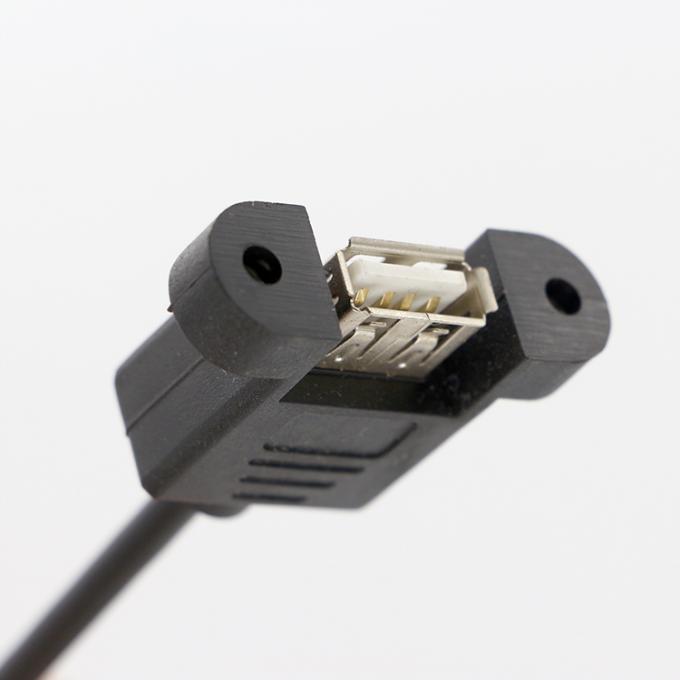 Custom Screw Lockiing Stud 1M 2M Female USB A Panel Mount to Dupont Connector Cable 2
