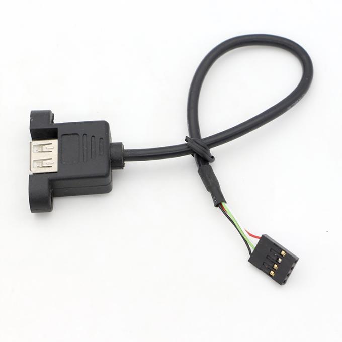 Custom Screw Lockiing Stud 1M 2M Female USB A Panel Mount to Dupont Connector Cable 5