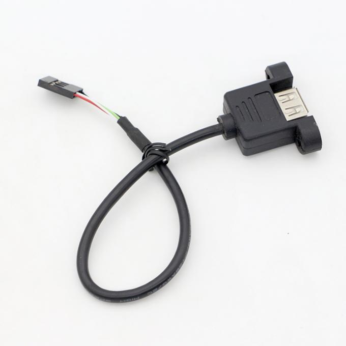 Custom Screw Lockiing Stud 1M 2M Female USB A Panel Mount to Dupont Connector Cable 6