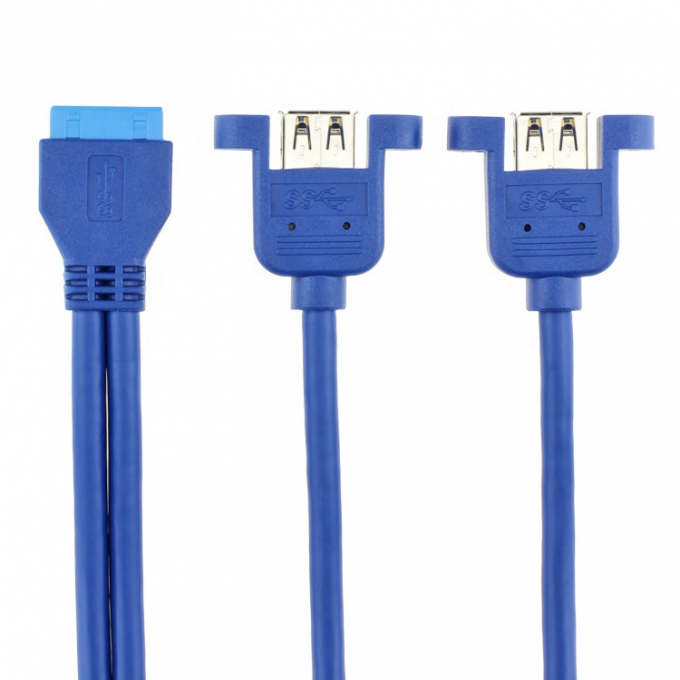 Dual Panel Mount USB 3.0 A Female to IDC 20 PIN Female PC Computer Case Motherboard Cable 2