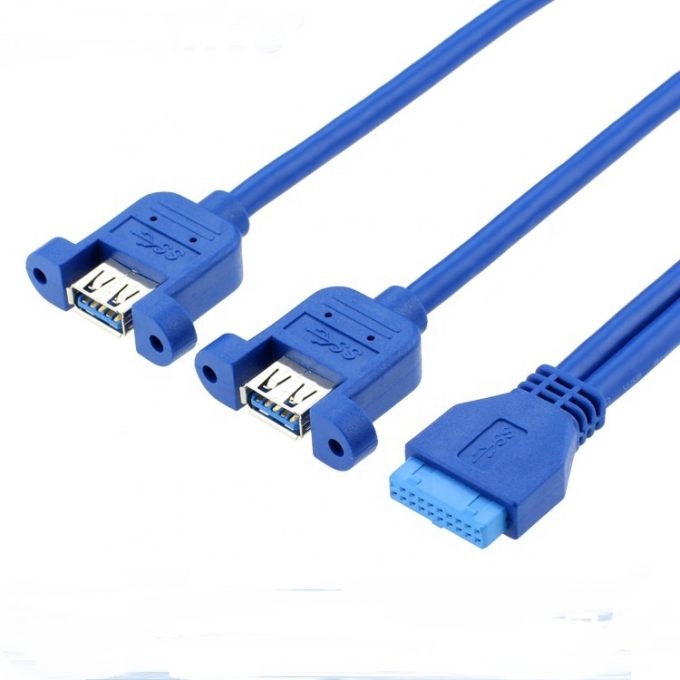Dual Panel Mount USB 3.0 A Female to IDC 20 PIN Female PC Computer Case Motherboard Cable 4