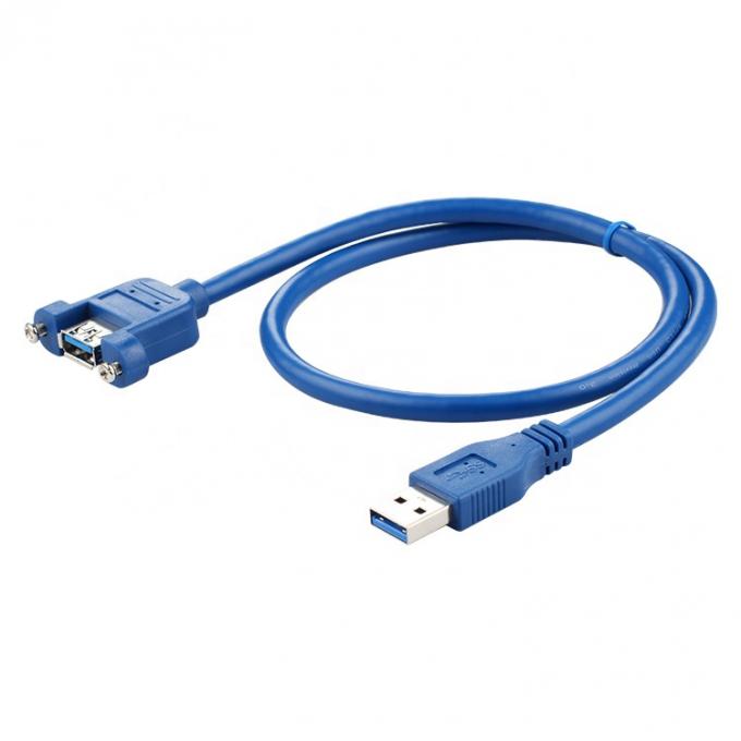 High Speed Data 5Gbps USB 3.0 Type A Male to Female Panel Mount USB 3.0 Extension Cable 1