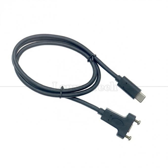 10Gbps 0.3m 1m Male to Female Type C 3.1 Panel Mount Screw Locking Hole USB Extension Cable 1