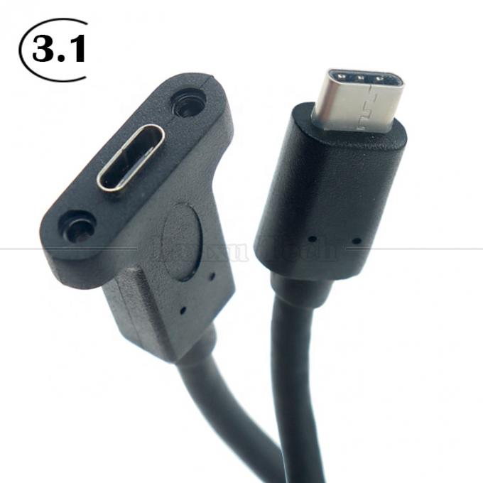 10Gbps 0.3m 1m Male to Female Type C 3.1 Panel Mount Screw Locking Hole USB Extension Cable 8