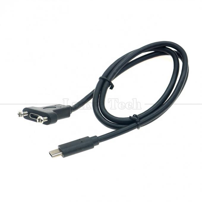 10Gbps 0.3m 1m Male to Female Type C 3.1 Panel Mount Screw Locking Hole USB Extension Cable 9