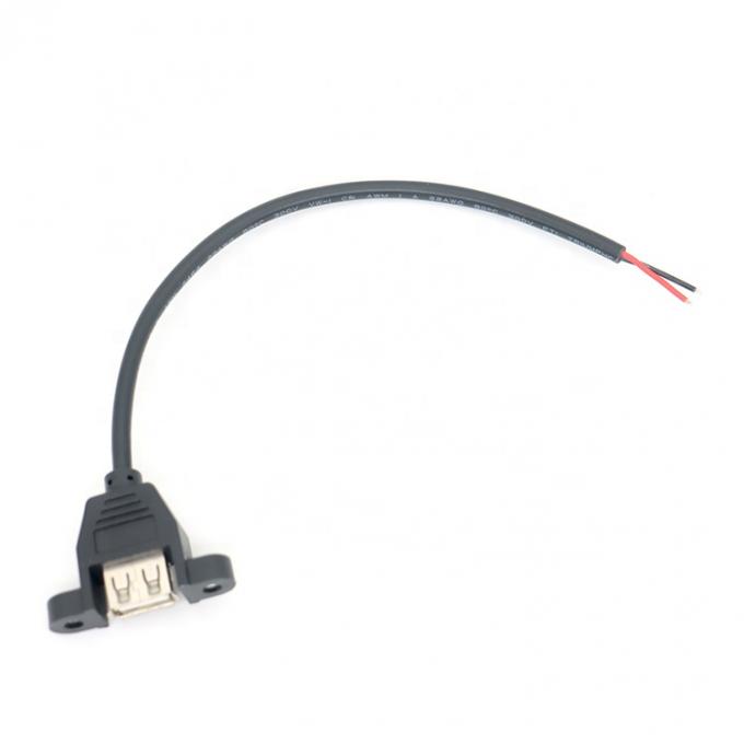 Customized Panel Mount USB Type A Female to Open Bare End Wires Cable 4