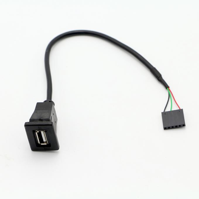1M 2M 3M Snap in USB Socket Panel Mount Cable with 6 Wires Dupont Terminal 1