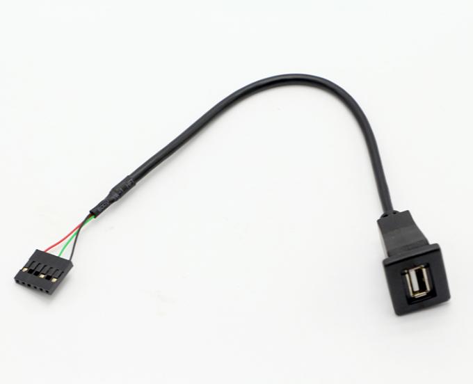 1M 2M 3M Snap in USB Socket Panel Mount Cable with 6 Wires Dupont Terminal 5