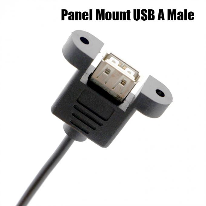 Custom Screw Locking Stud Female Panel Mount USB 2.0 Type A to JST XH PH SH Assembly Cable 3