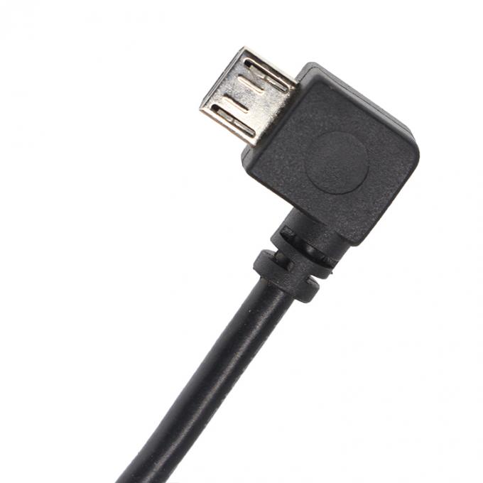 Custom Screw Locking 90 Degree Angle Micro B Male USB 2.0 Type B Female Panel Mount Extension Cable 3