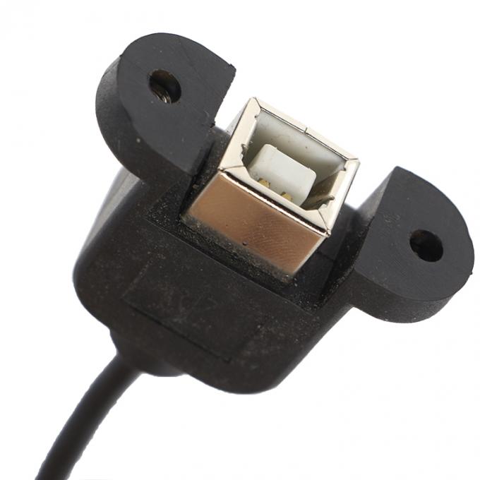 Custom Screw Locking 90 Degree Angle Micro B Male USB 2.0 Type B Female Panel Mount Extension Cable 2