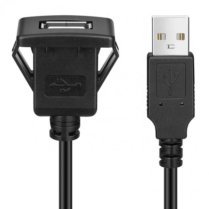 Snap Socket Dashboard Panel Male to Female USB Flush Mount Extension Cable 4