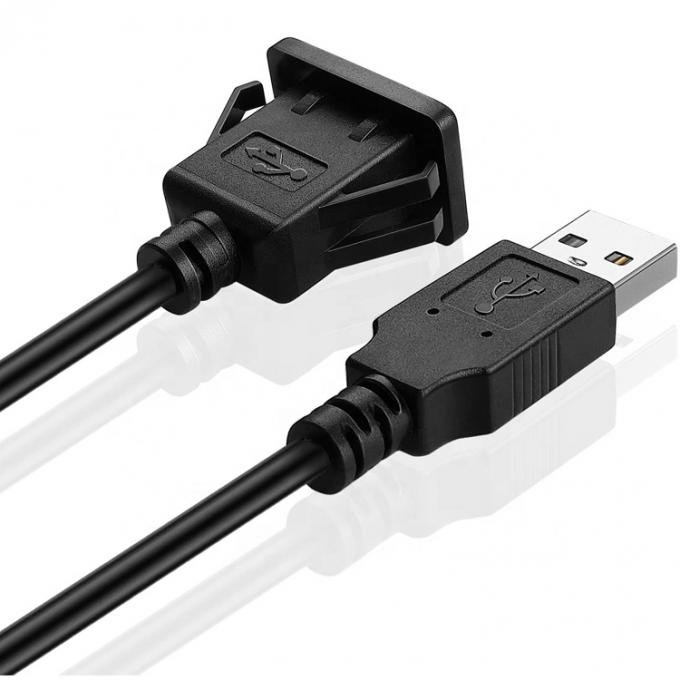 Snap Socket Dashboard Panel Male to Female USB Flush Mount Extension Cable 5
