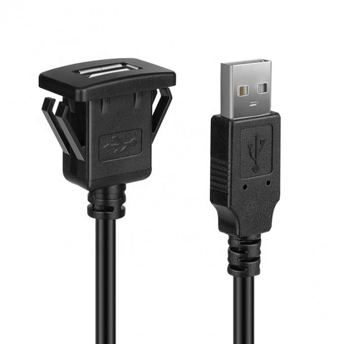 Snap Socket Dashboard Panel Male to Female USB Flush Mount Extension Cable 3
