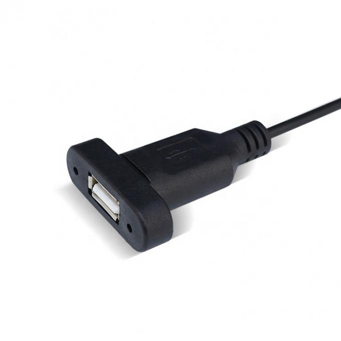 Custom Panel Mount USB A Female to Bare Wire Tinned Open End Cable 2