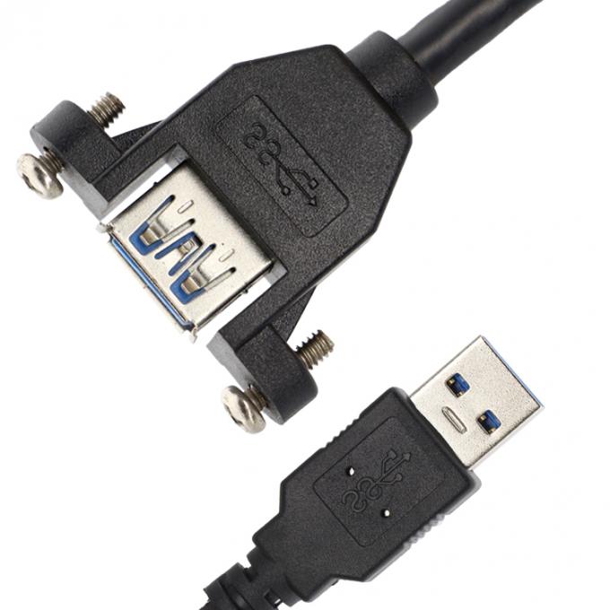 Screw Locking Micro Type C RJ45 Ethernet Male Female USB Panel Mount Cable 4