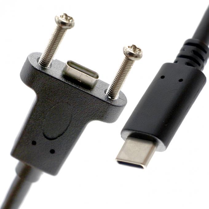 Screw Locking Micro Type C RJ45 Ethernet Male Female USB Panel Mount Cable 6