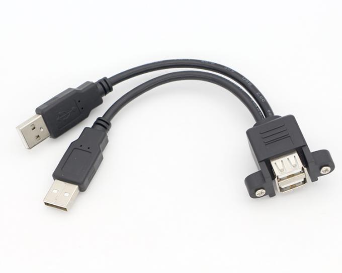 Screw Locking Micro Type C RJ45 Ethernet Male Female USB Panel Mount Cable 7