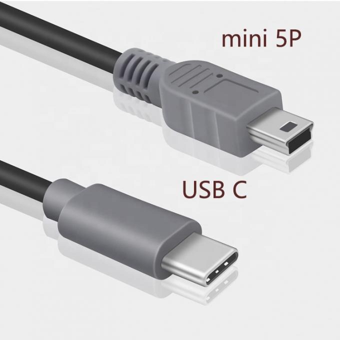 Data Charging USB Type C to Mini 5 Pin USB OTG Adapter Cable for Camera Phone Video 1