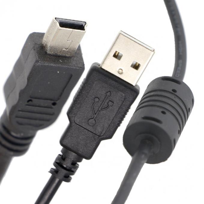 1.5m USB A To Mini B 5PIN USB 2.0 Data Charging OTG Cable with Ferrite 2