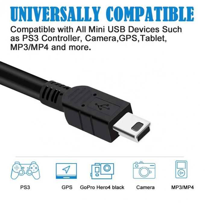 1m 1.5m 2m 3m 5m 10m Data Charger USB A Male to Mini B 5P USB Cable for PS3 Controller Camera 2