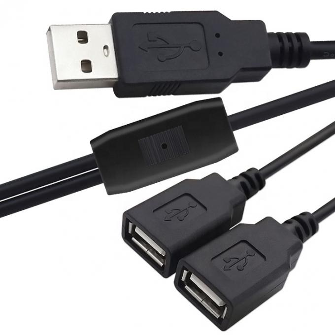 Custom OEM 2m 1 Male to 2 Female Y USB Splitter Cable for Charging 7