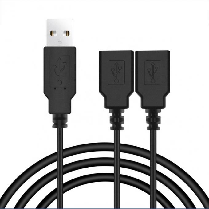 Custom OEM 2m 1 Male to 2 Female Y USB Splitter Cable for Charging 3