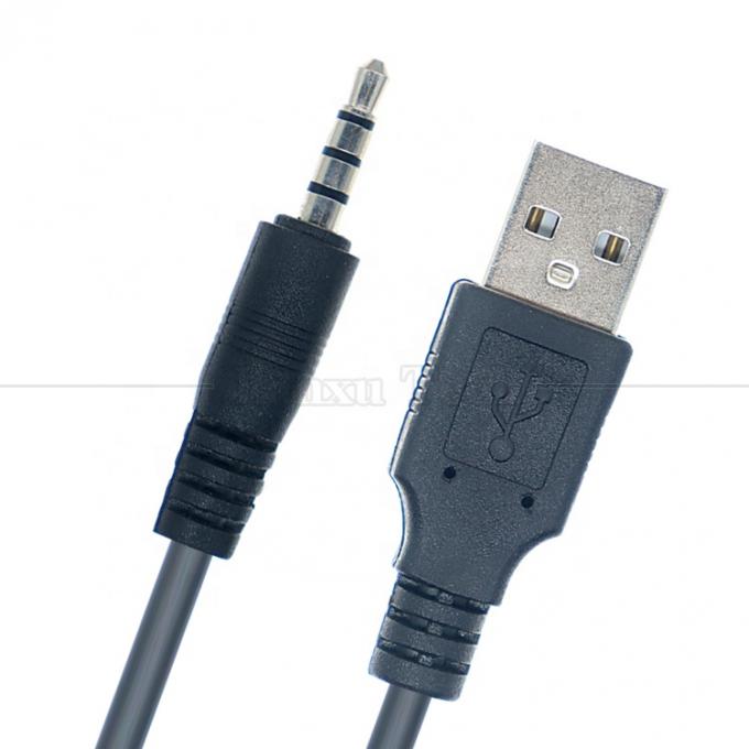 1M USB to 3.5mm 4 Poles DC Audio Jack Extension Cable for Car Speaker 2