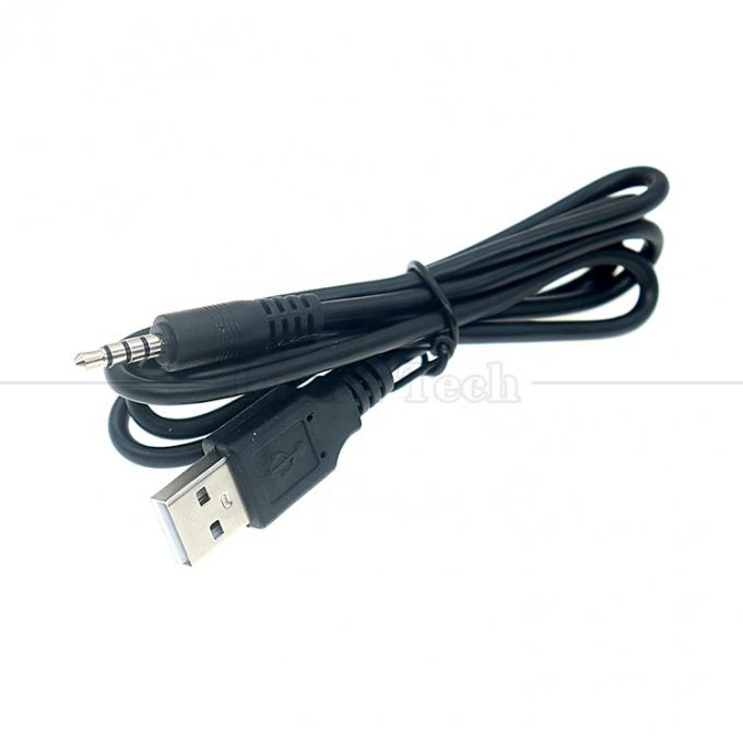 1M USB to 3.5mm 4 Poles DC Audio Jack Extension Cable for Car Speaker 4
