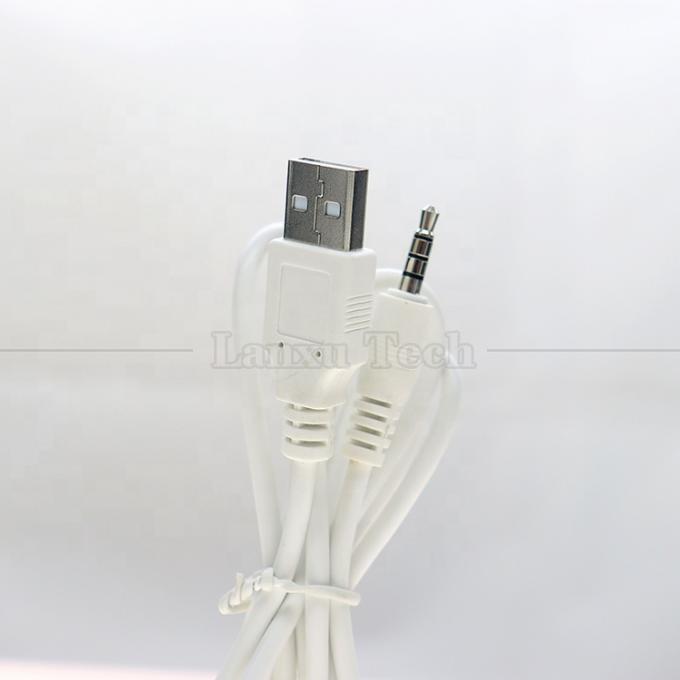 Sync Data Charging USB A Male to Aux 4 Poles 3.5mm Audio DC Jack Adapter Charger Cable for Speaker Headphone 4