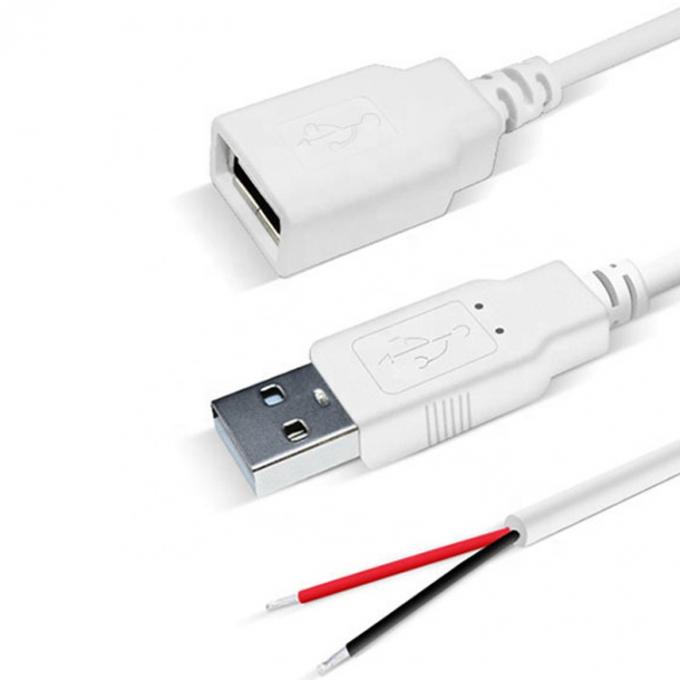 Custom 1m 2m 3m White USB A Male to Open End Tinned Wire Breakout Extension Cable 3