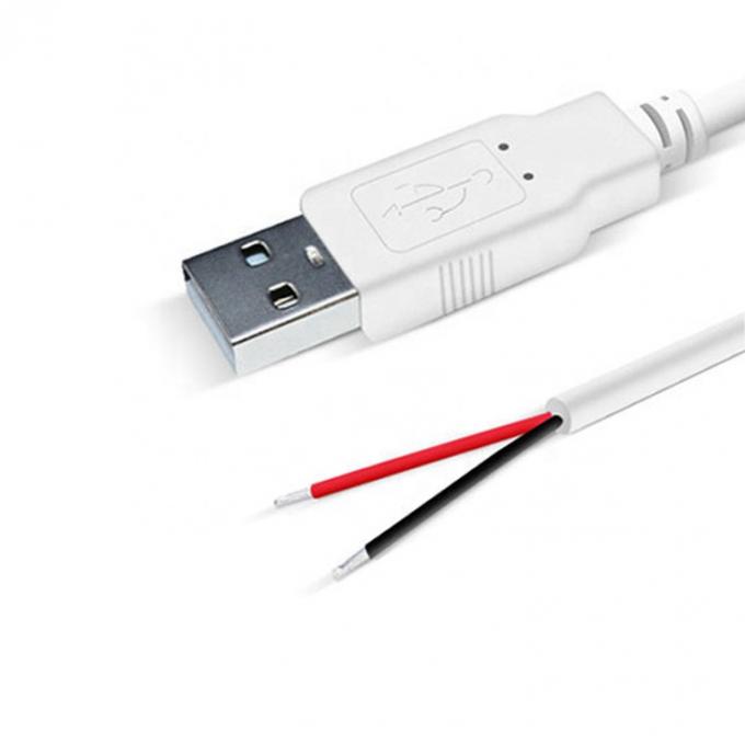 Custom 1m 2m 3m White USB A Male to Open End Tinned Wire Breakout Extension Cable 5