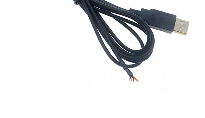 Shield USB A Male to 4 Bare Wires Open End Pigtail Cable 7