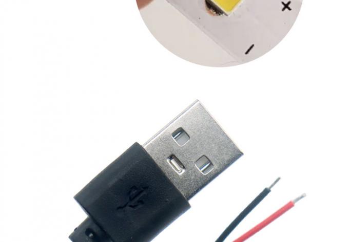 High Quality 5V USB 2.0 A Male to Open Stripped Bare 2pin Wires End Pigtail Cable for LED Light Strip Lamp 5