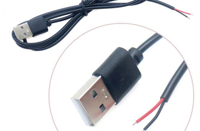 High Quality 5V USB 2.0 A Male to Open Stripped Bare 2pin Wires End Pigtail Cable for LED Light Strip Lamp 3