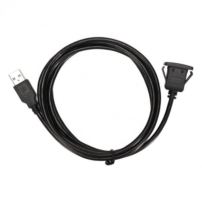 Waterproof Flush Panel Mount Male to Female Socket USB Extension Wire Cord Cable for Car Truck Boat Motorcycle Dashboard 3