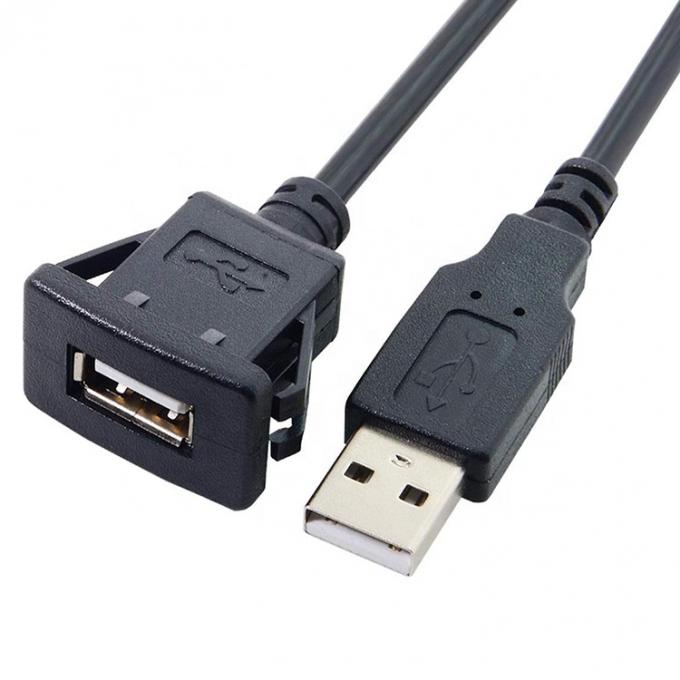Waterproof Flush Panel Mount Male to Female Socket USB Extension Wire Cord Cable for Car Truck Boat Motorcycle Dashboard 1