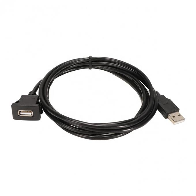Waterproof Flush Panel Mount Male to Female Socket USB Extension Wire Cord Cable for Car Truck Boat Motorcycle Dashboard 2
