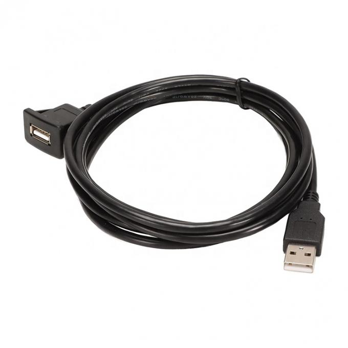 Waterproof Flush Panel Mount Male to Female Socket USB Extension Wire Cord Cable for Car Truck Boat Motorcycle Dashboard 5